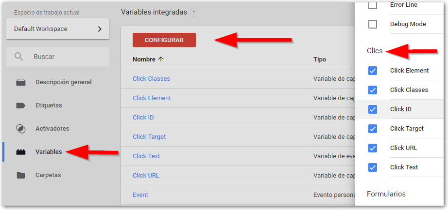 variables tag manager