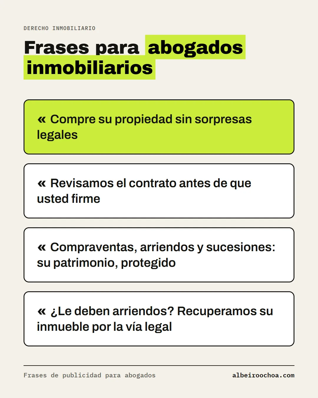 frases de publicidad para abogados inmobiliarios