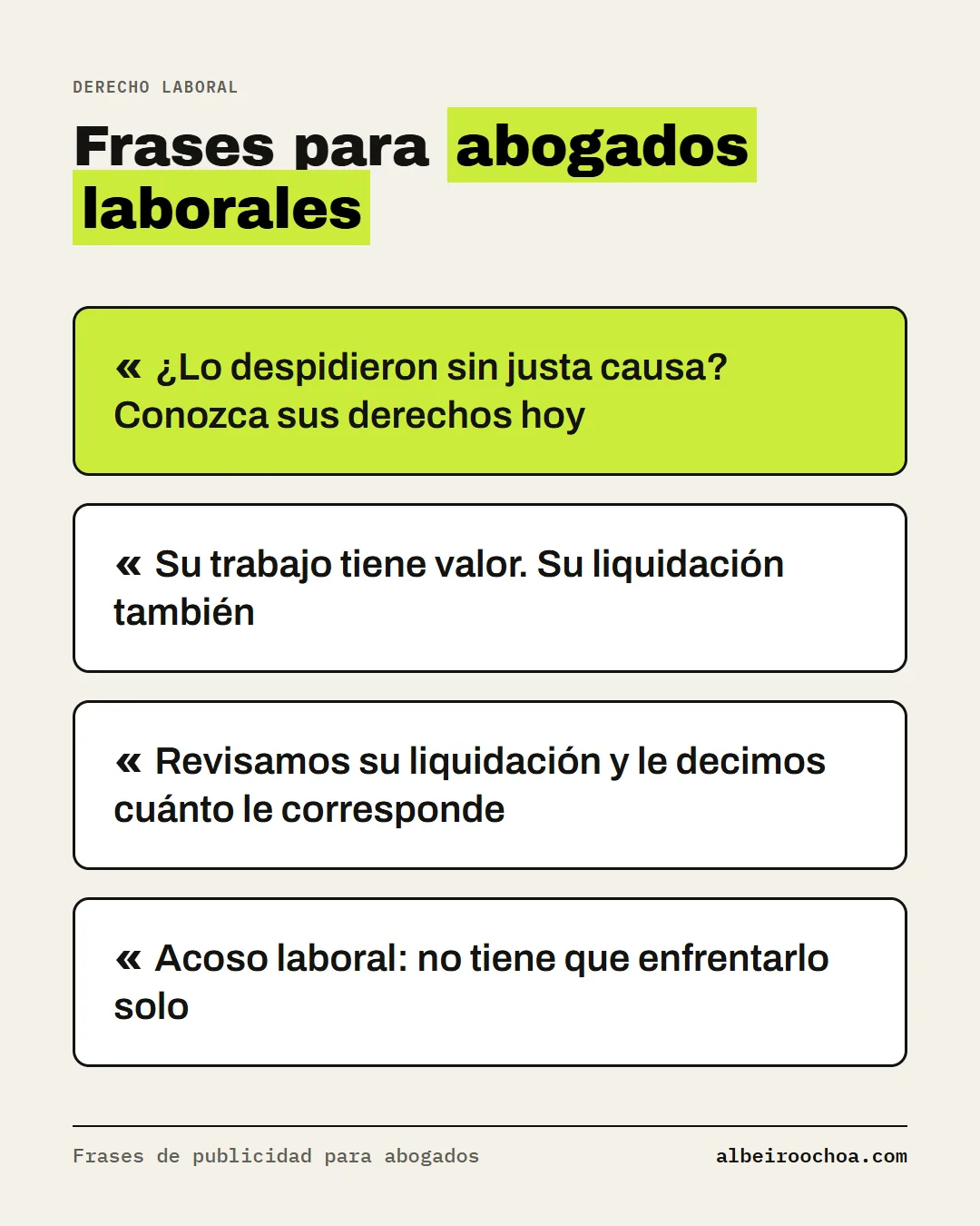 frases de publicidad para abogados laborales