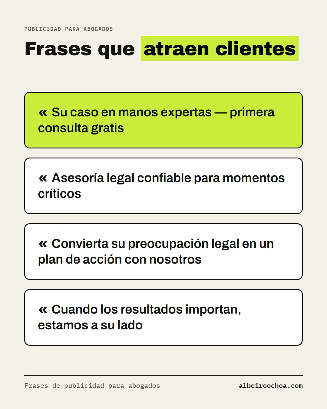 frases de publicidad para abogados que atraen clientes